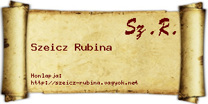 Szeicz Rubina névjegykártya